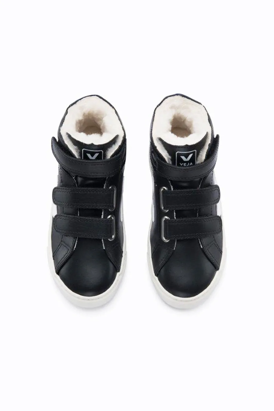 Veja Esplar Shearling High Top Kids Shoes - Black White Cobalt (Size 23EU/7-7.5 left)