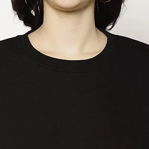 VIMAL JONNEY Women Cotton Round Neck Regular Sweatshirts (Pack of 1 Black L) SW_RN_BLK_001-L