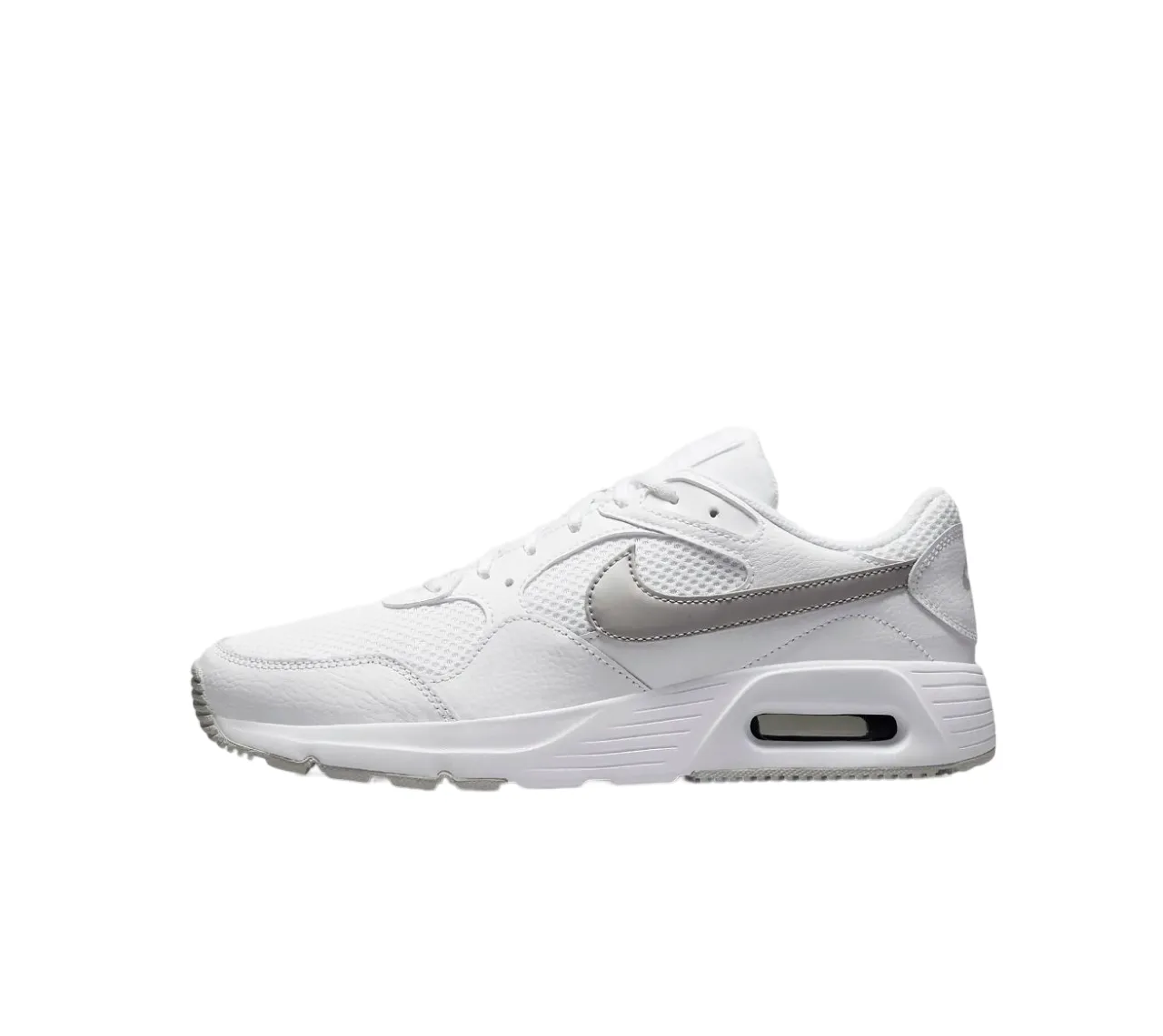 Womens Nike Sc White/ Metallic Platinum Athletic Shoes